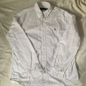 Classic white men’s Ralph Lauren button up shirt